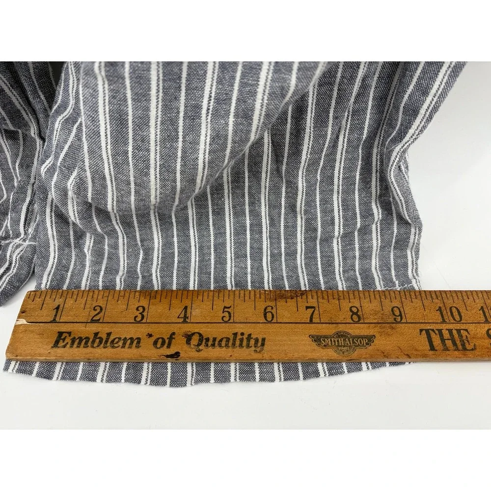 Briggs Linen Pants Grey Striped, Pull On Beach Coastal Summer, Size XL, Pre-Own